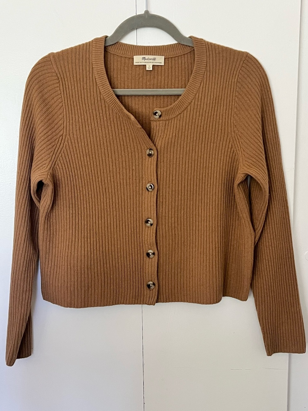 Madewell Cropped Wool/Cashmere Cardigan Size M